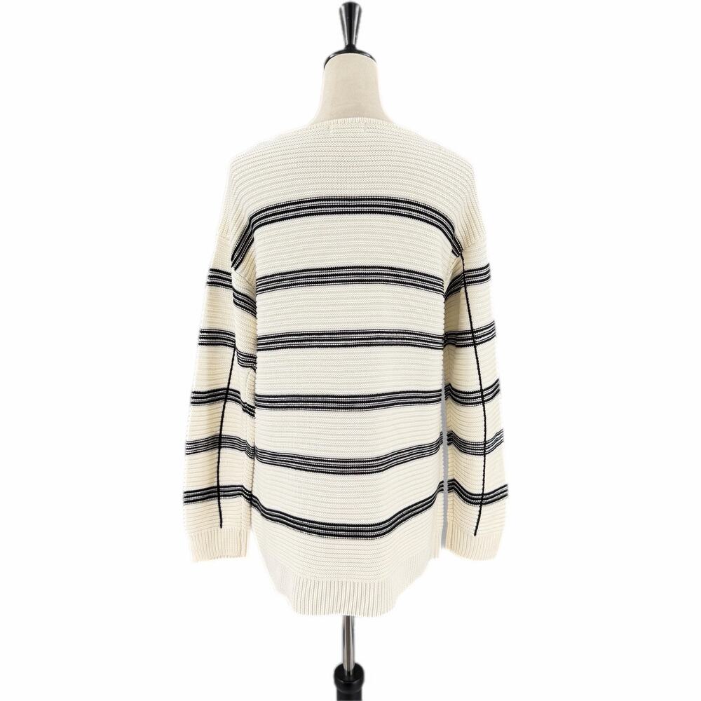 Calvin Klein Cream Black Check Plaid Pullover Relaxed Classic Everyday Sweater - Picture 2 of 12